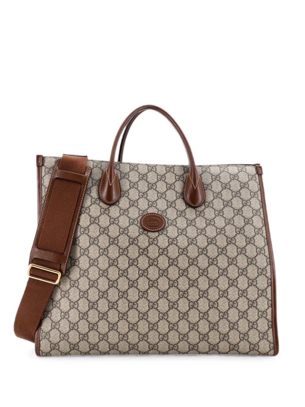 Structured Top Handle Open GG Coated Canvas Medium tote bag