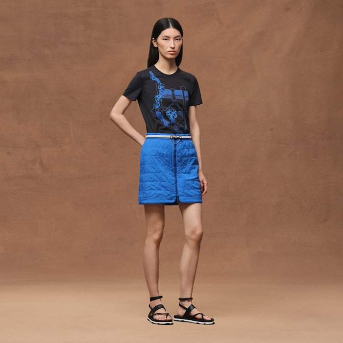 Bleu Noir Printed Micro T-shirt