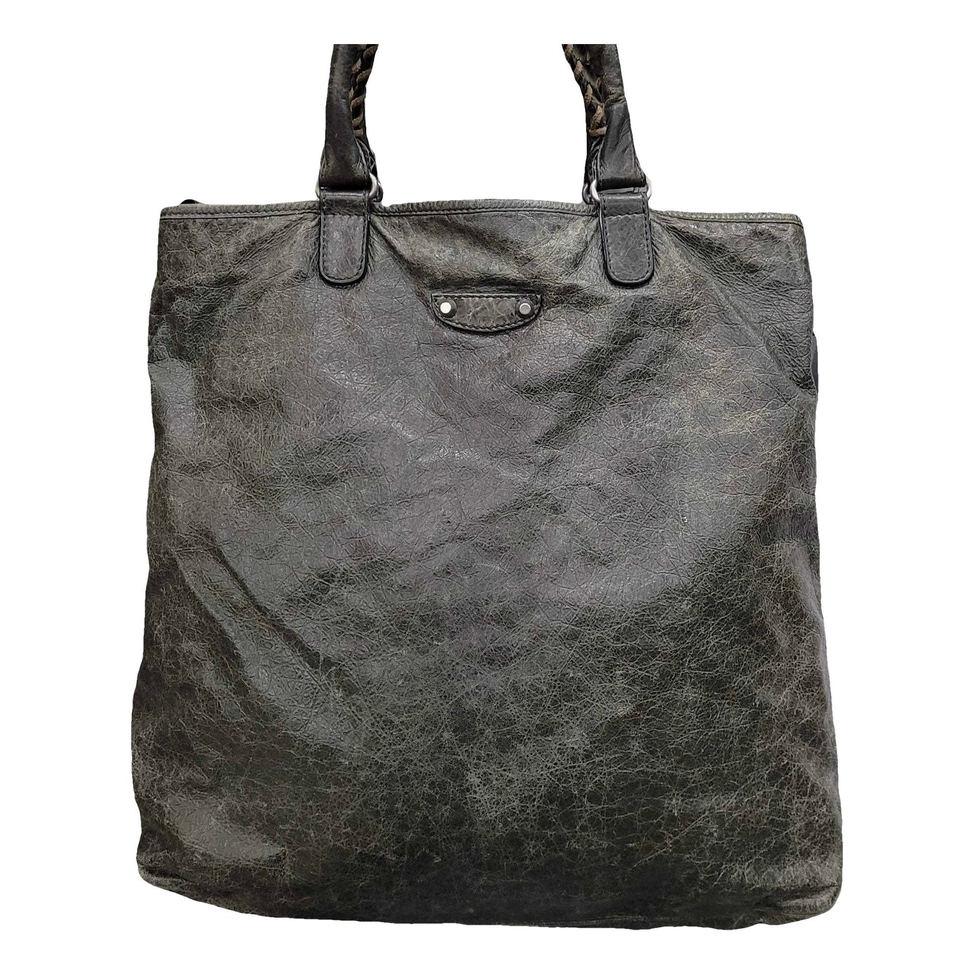 Town leather tote