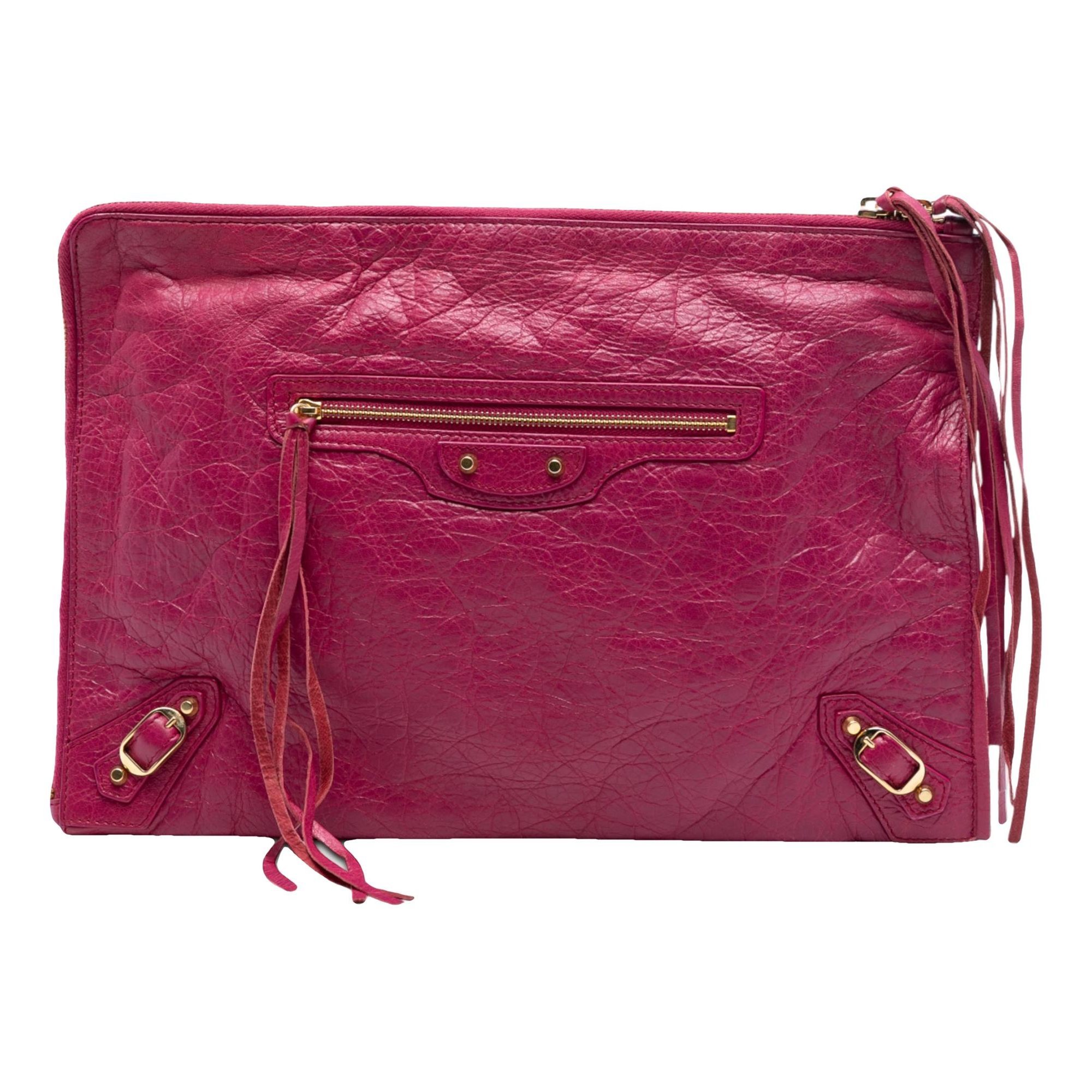Leather clutch bag