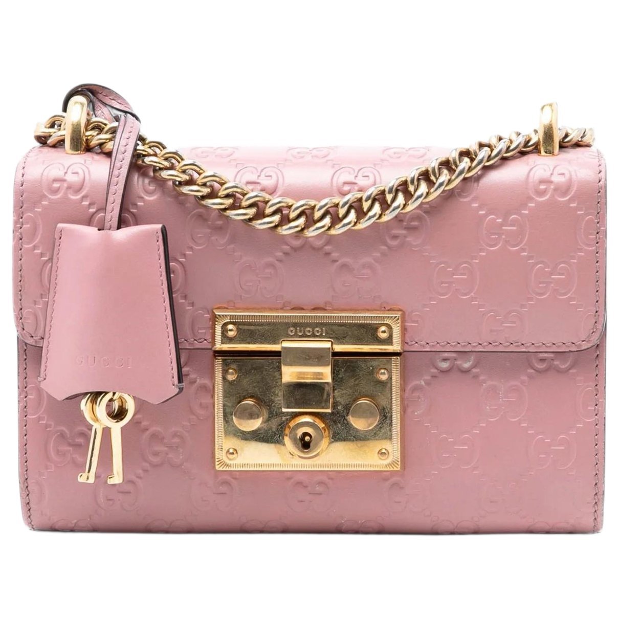 Padlock leather crossbody bag