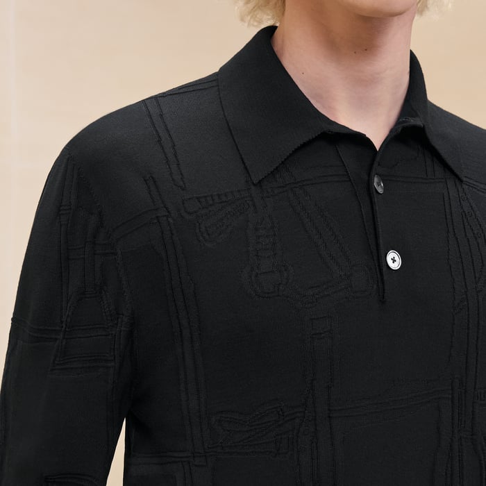 Noir "Jeu De Points Harnais" Polo Sweater
