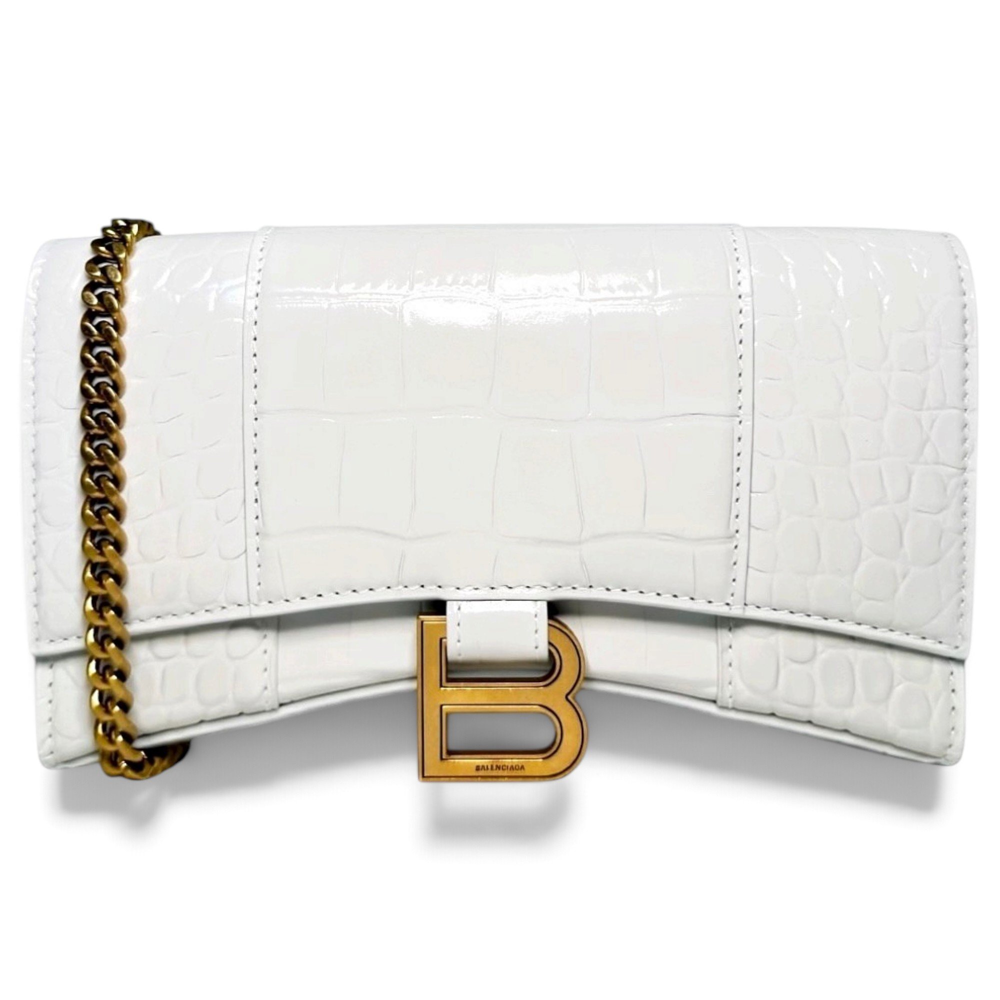Hourglass leather crossbody bag