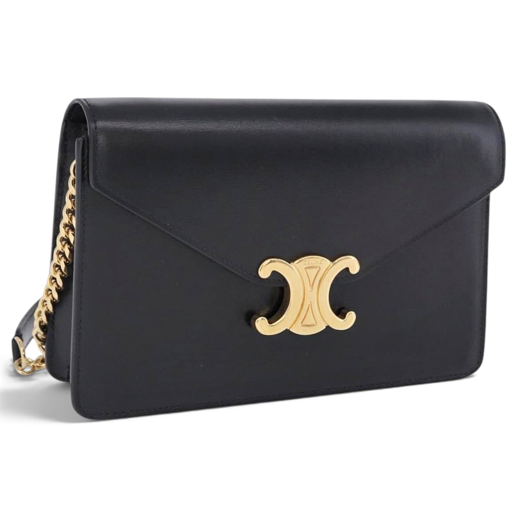 Triomphe chain leather handbag