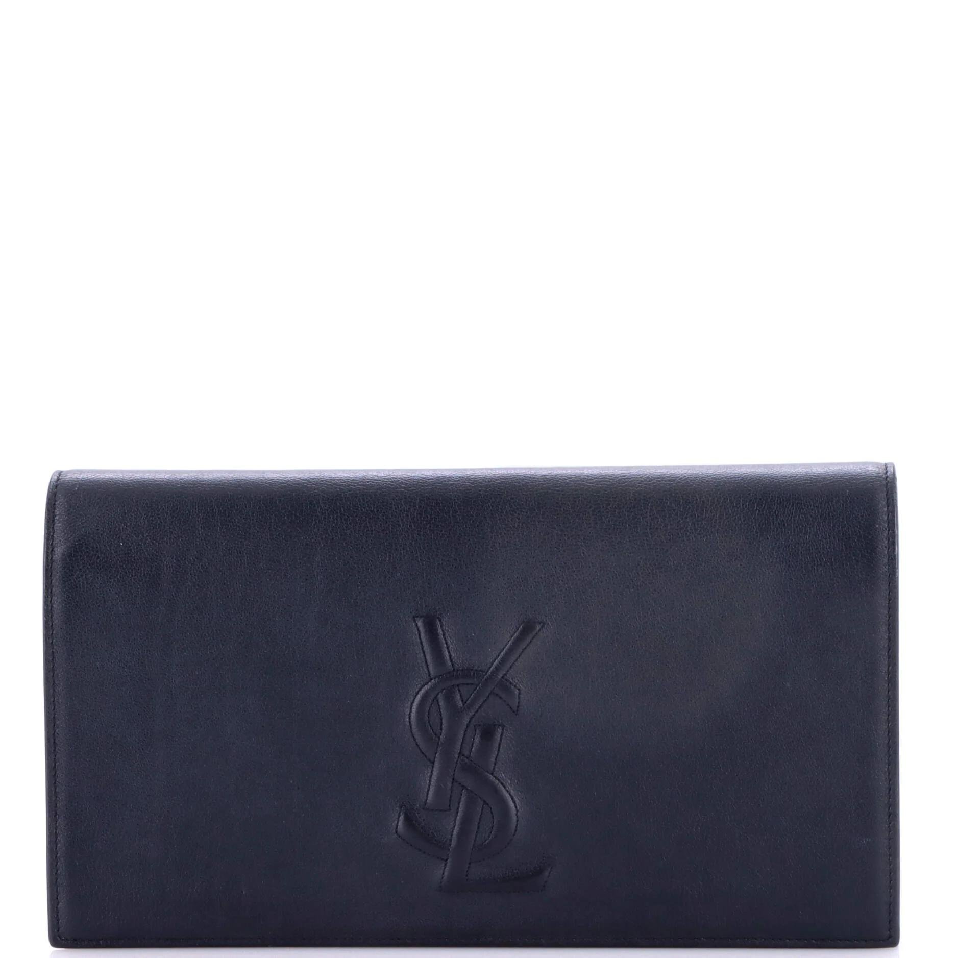 Leather clutch bag