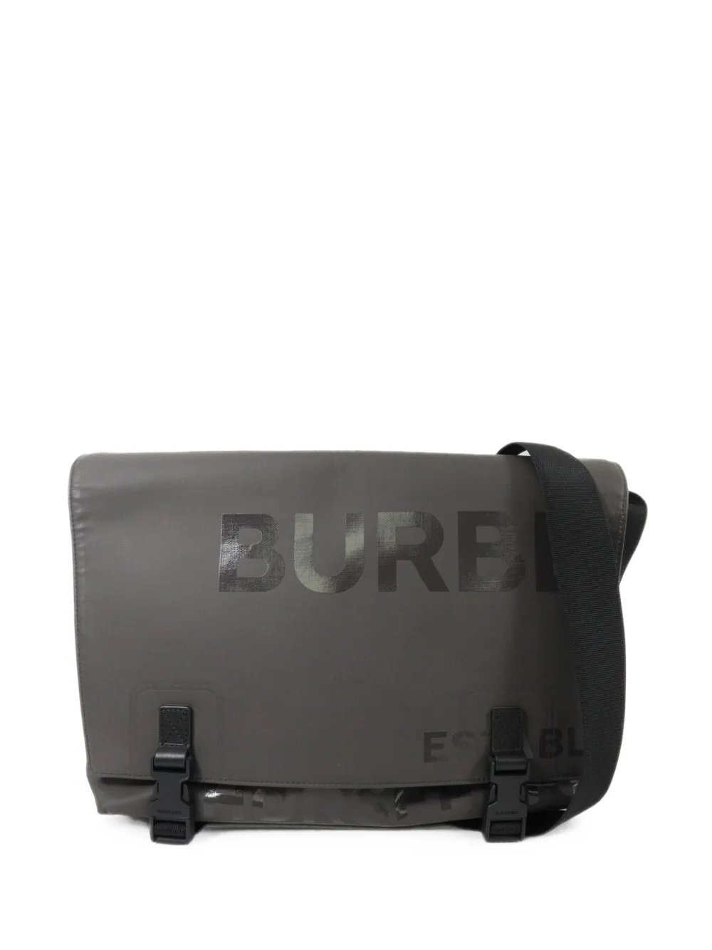logo-print buckle-fastening messenger bag