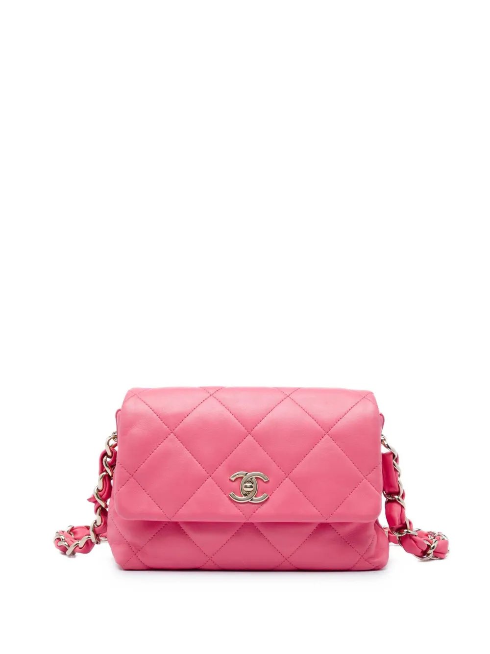 2021 Small Quilted Lambskin Logo Chain Strap Flap shoulder bag