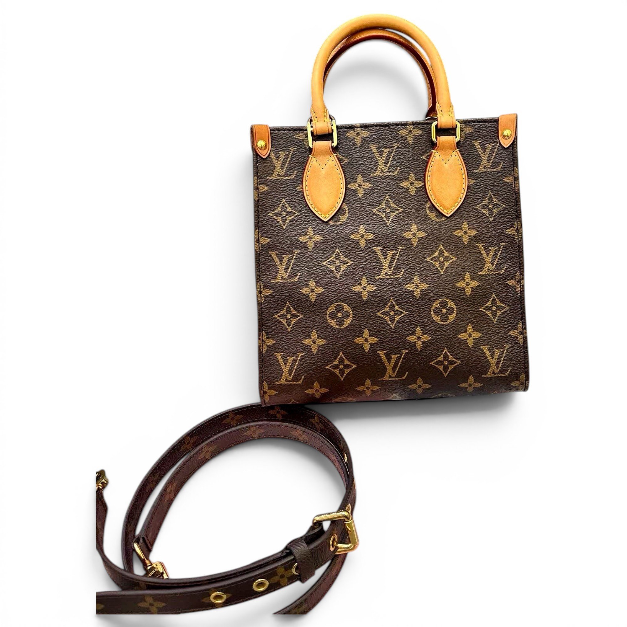 Plat leather handbag