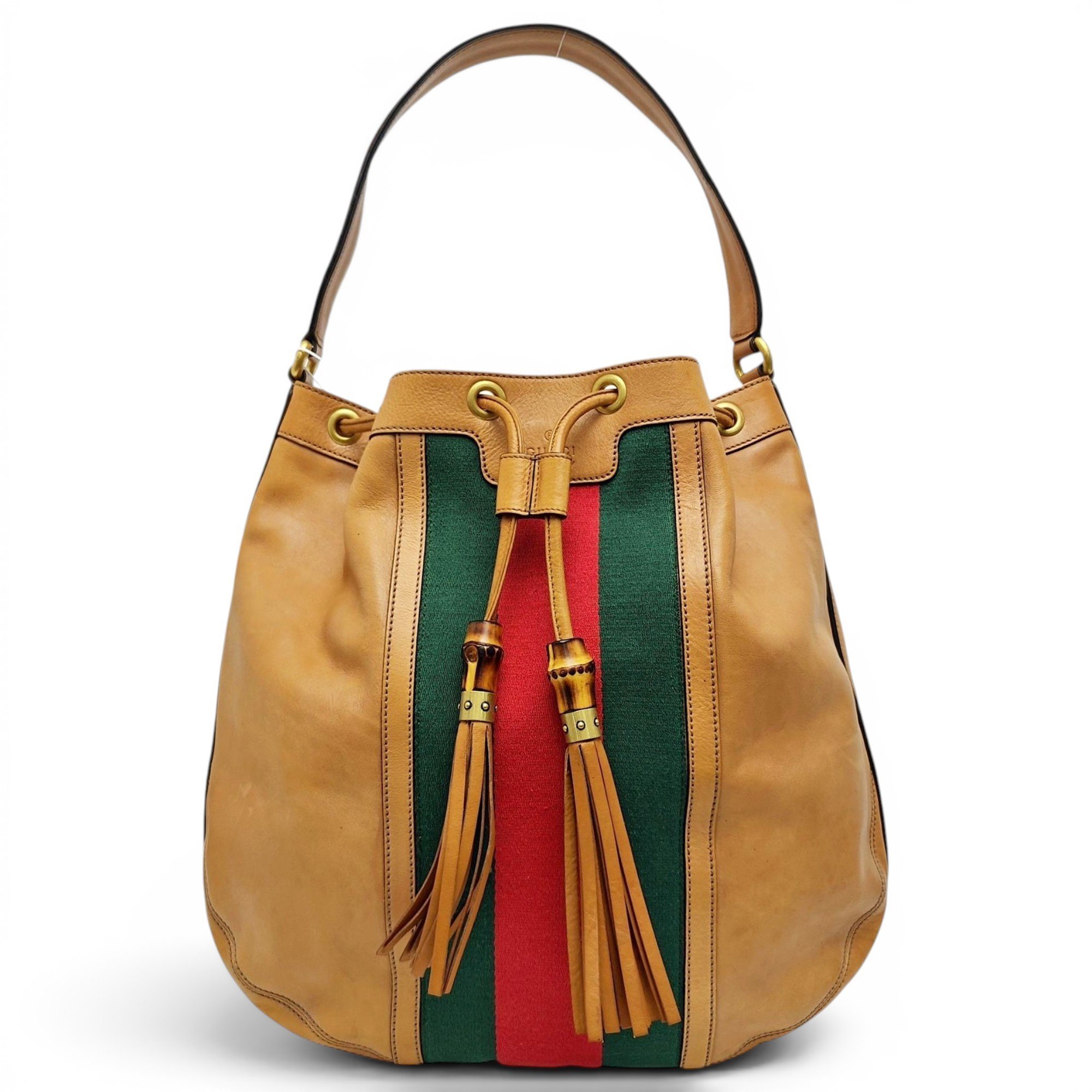 Miss Bamboo Bucket leather handbag