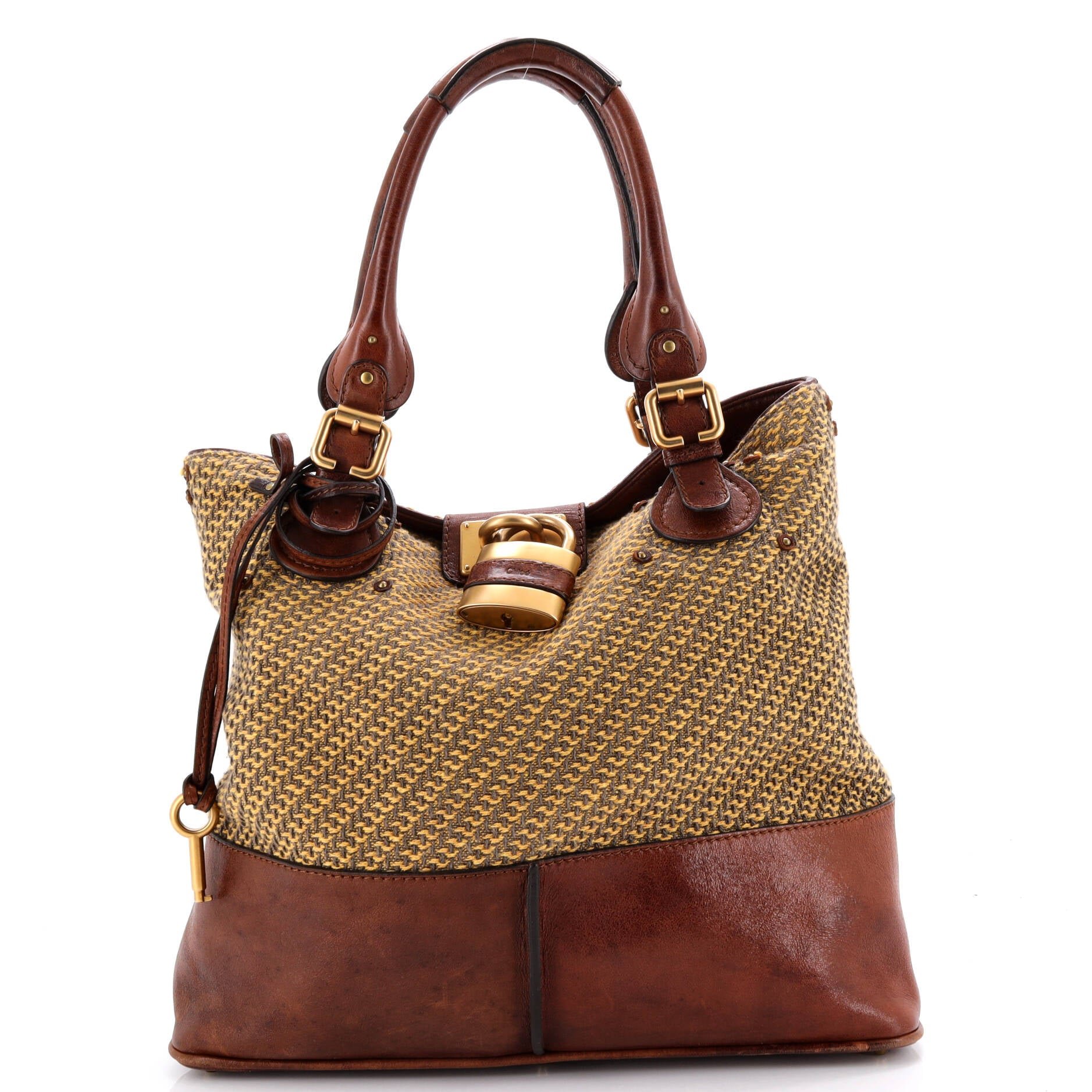 Chloe Paddington Tote Tweed and Leather Medium