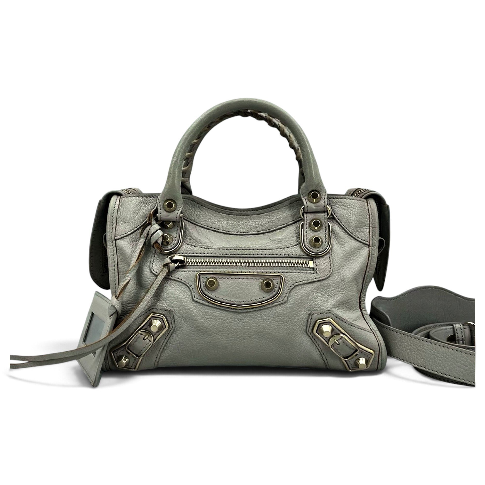 City leather handbag