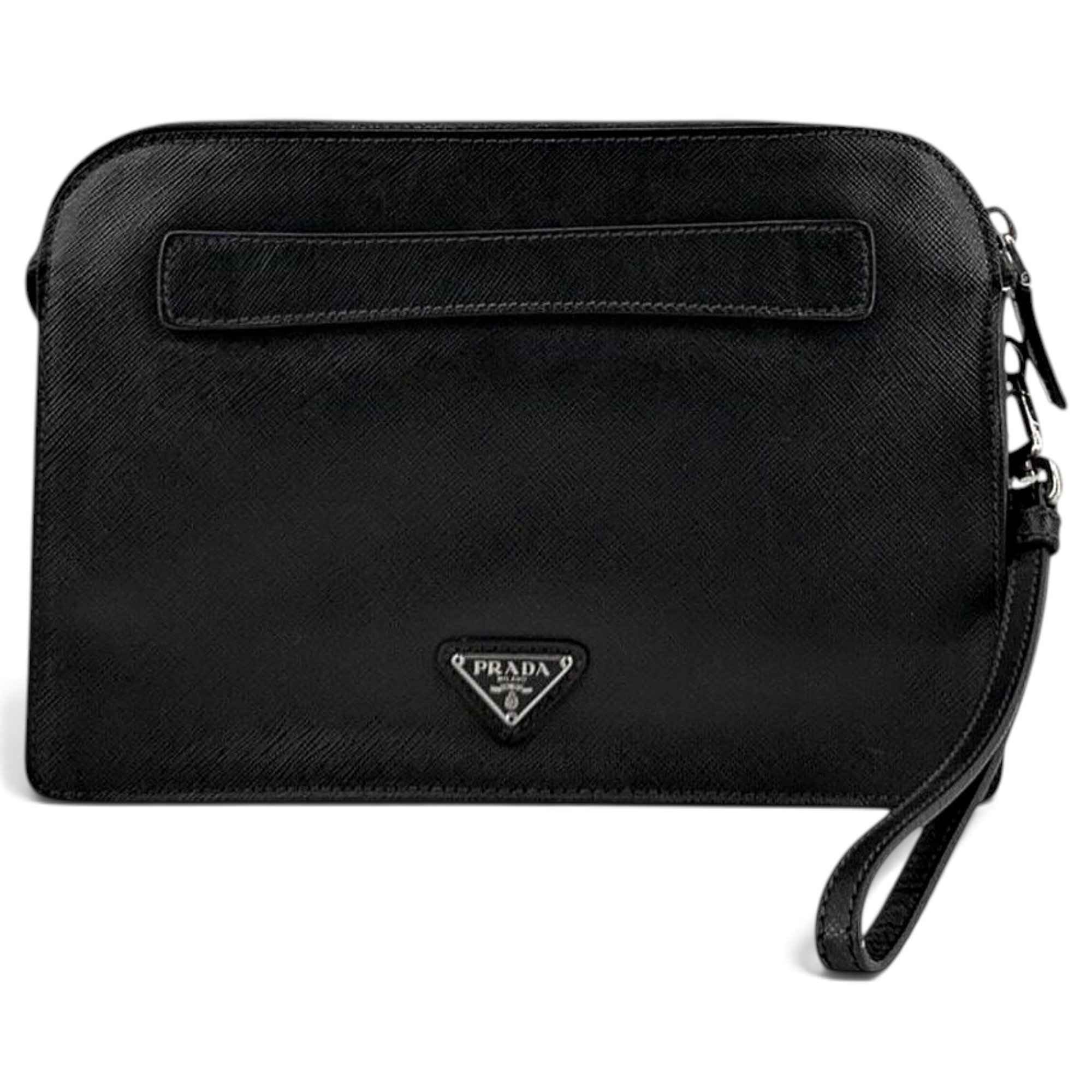 Leather clutch bag