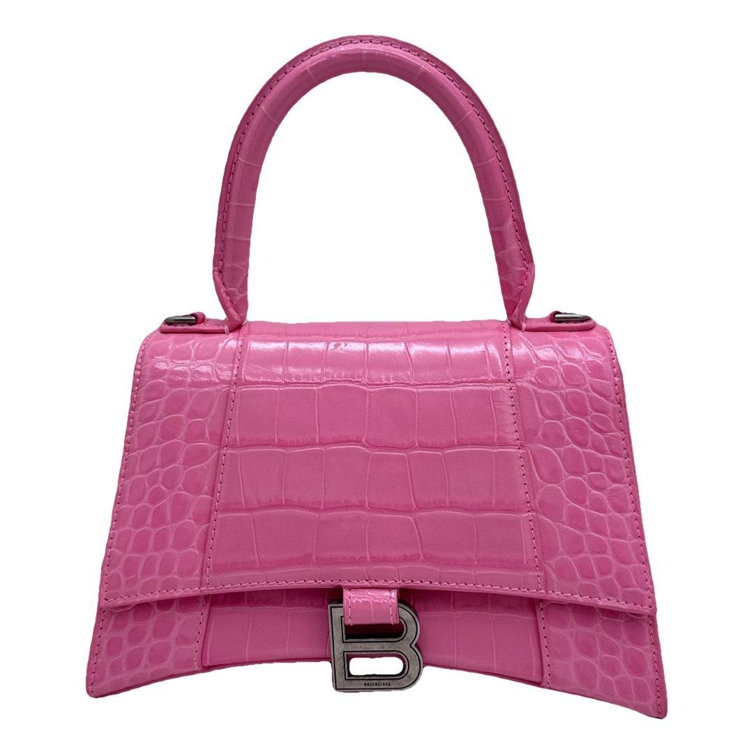 Hourglass leather handbag