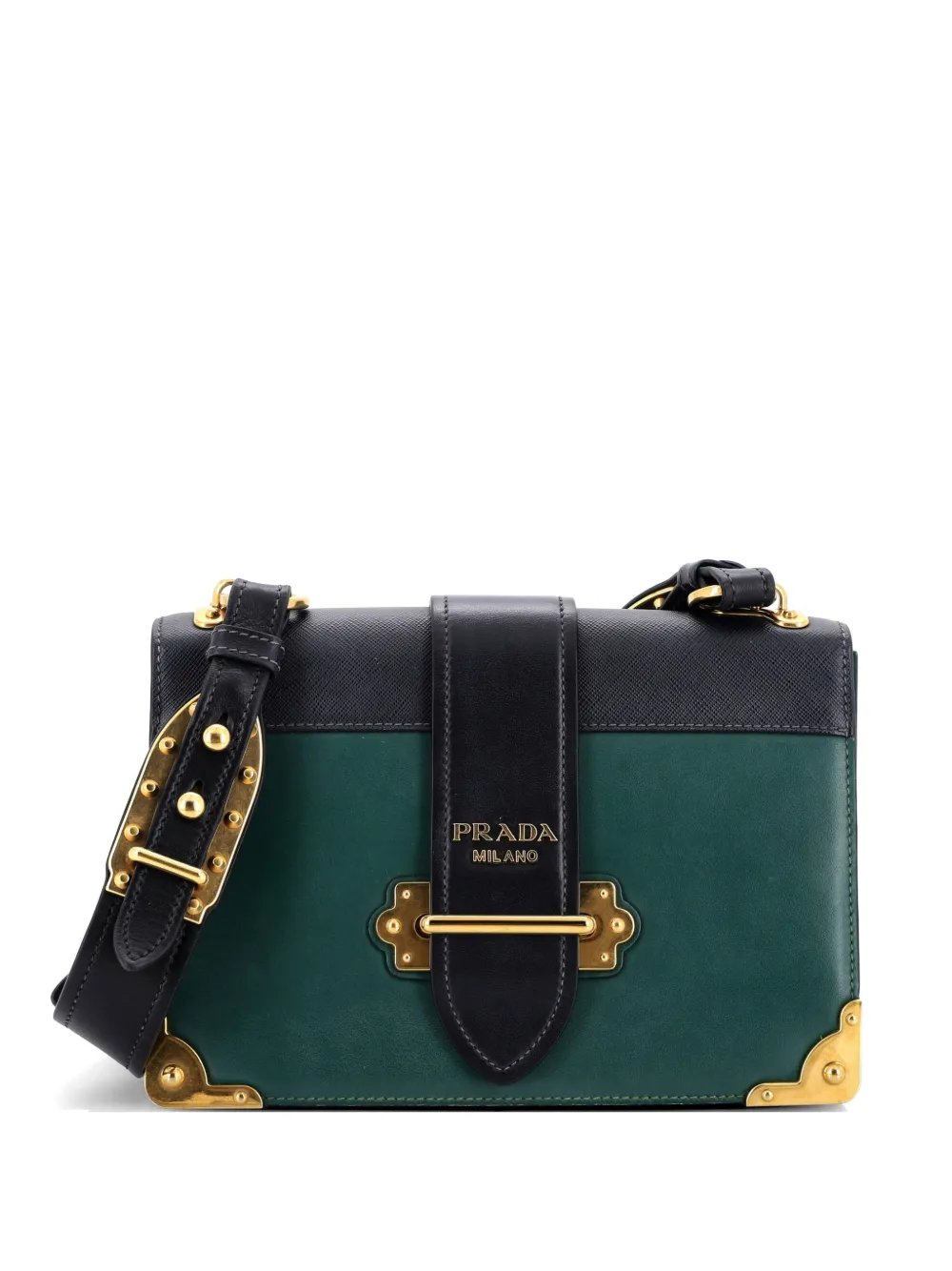 Cahier Leather and Saffiano Leather Large crossbody bag