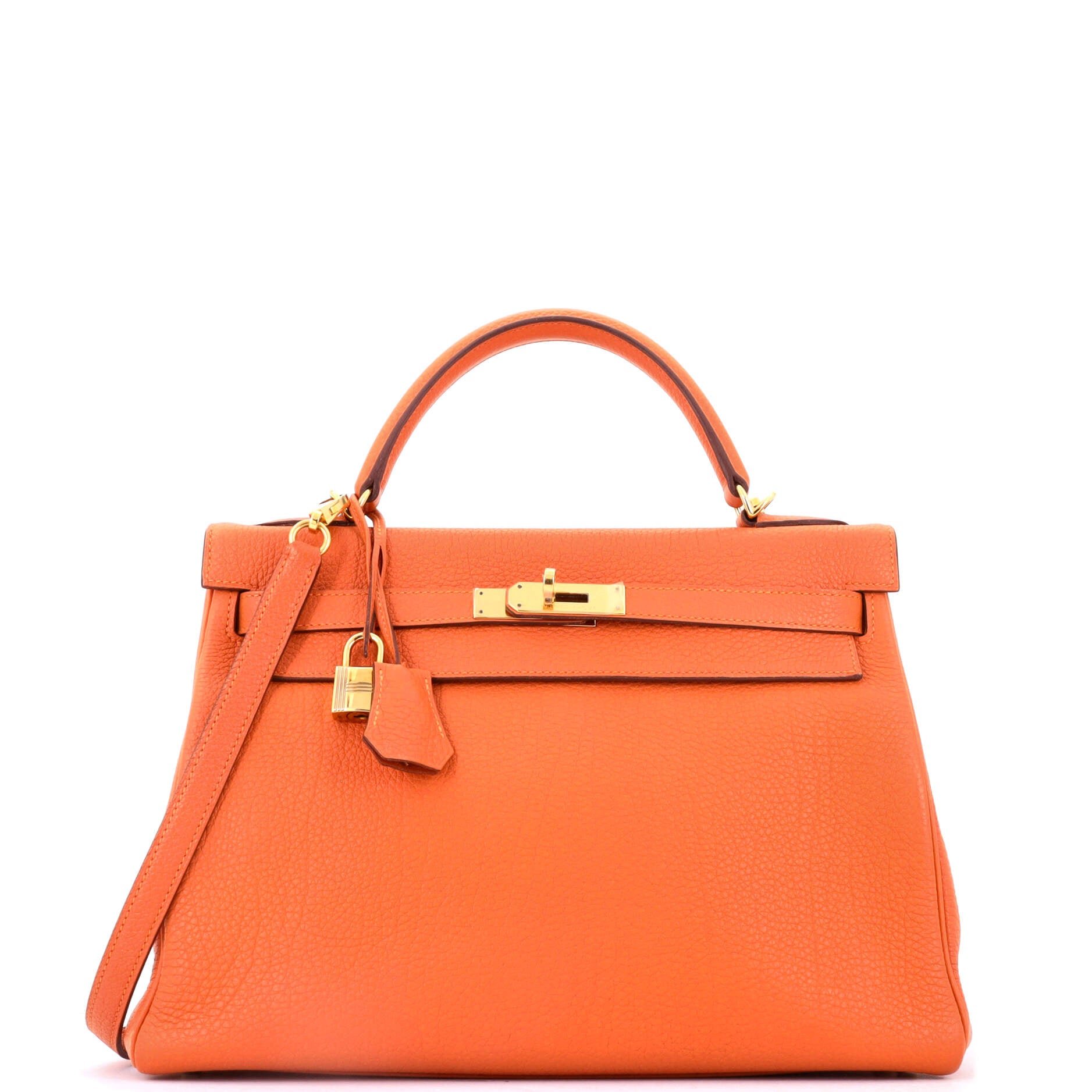 Kelly Handbag Orange H Togo with Gold Hardware 32