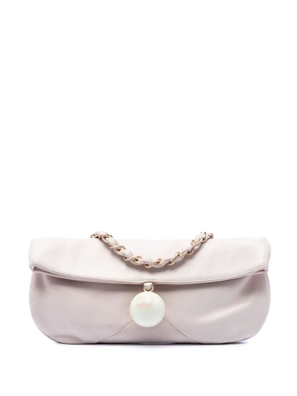 2003-2004 CC Lambskin Cue Ball Foldover Flap shoulder bag
