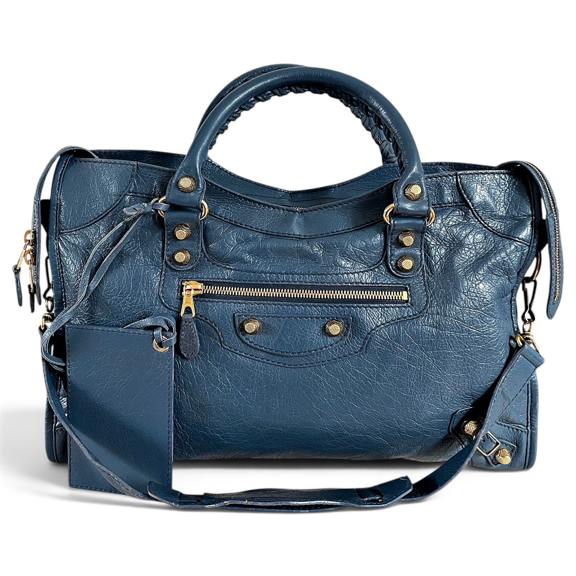 City leather handbag