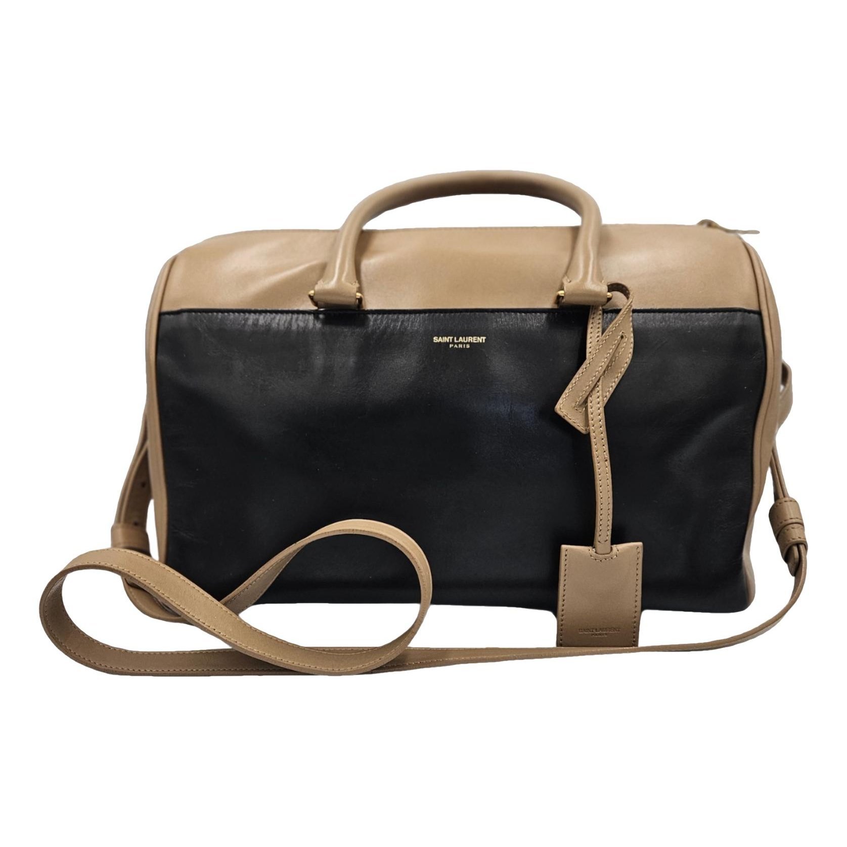 Duffle leather handbag