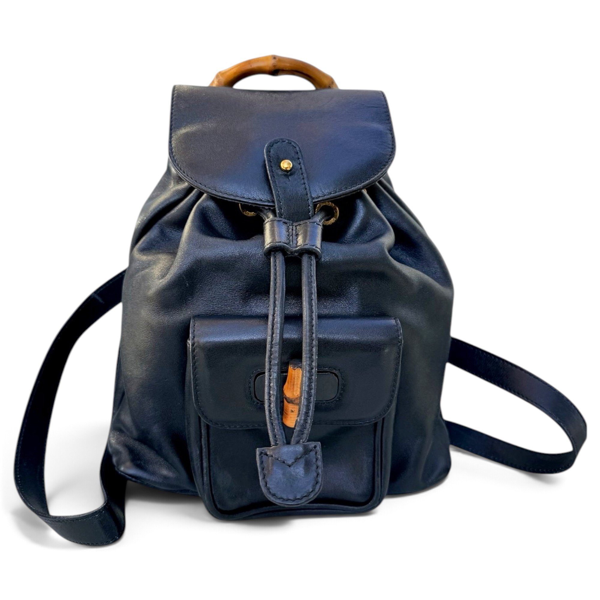 Vintage Bamboo leather backpack