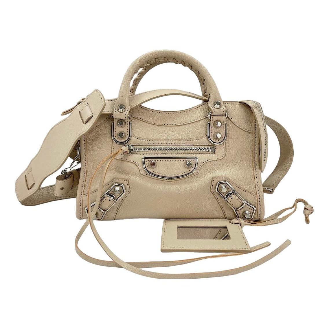 City leather handbag