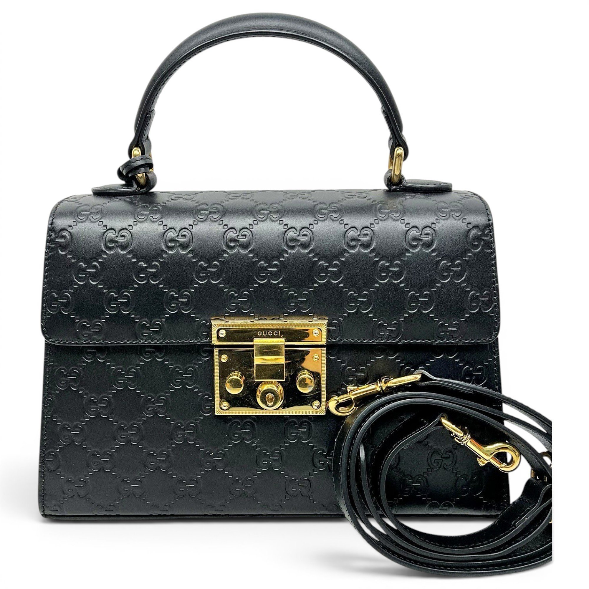 Padlock leather handbag
