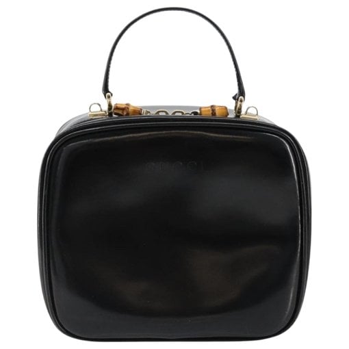 Bamboo patent leather handbag