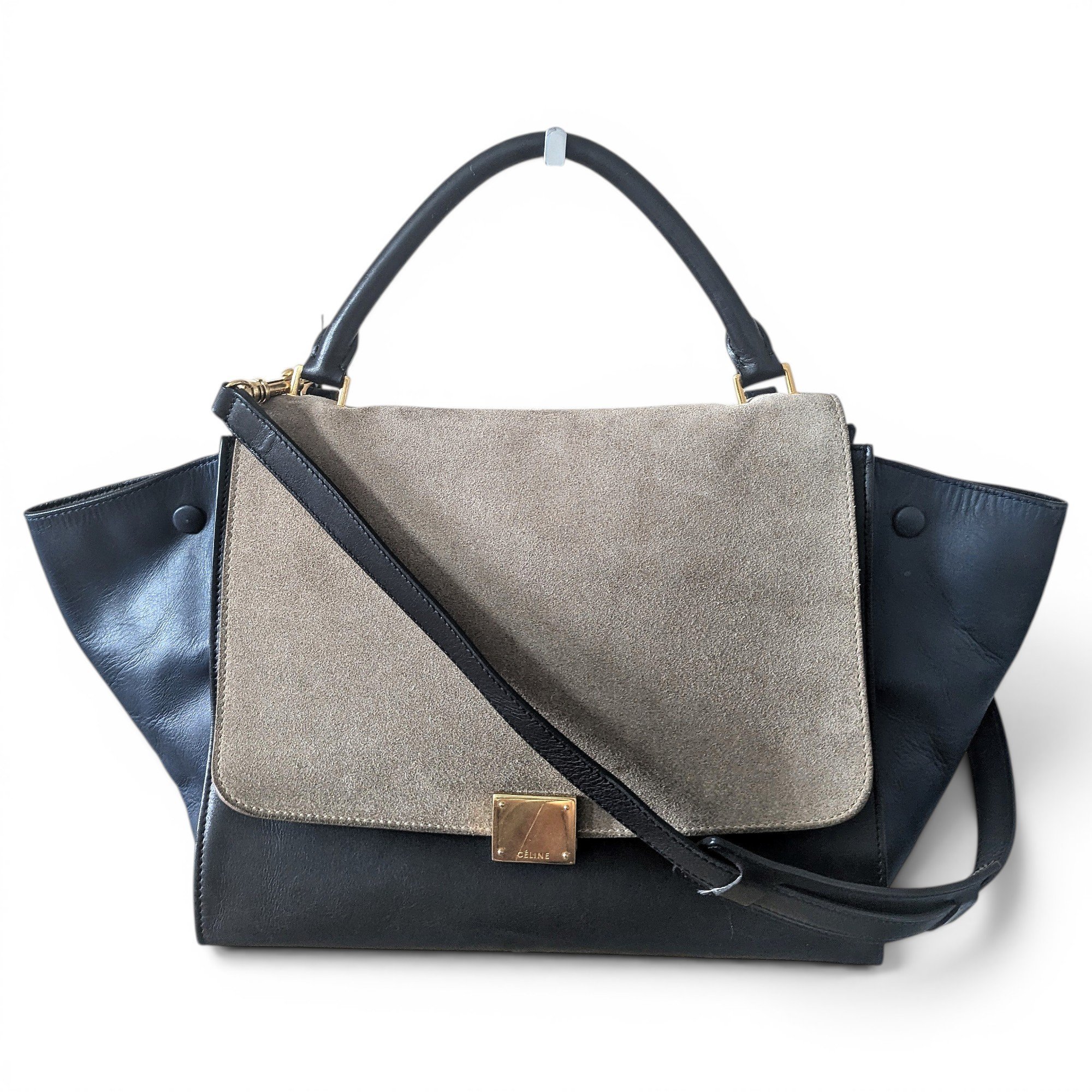 Trapèze leather handbag