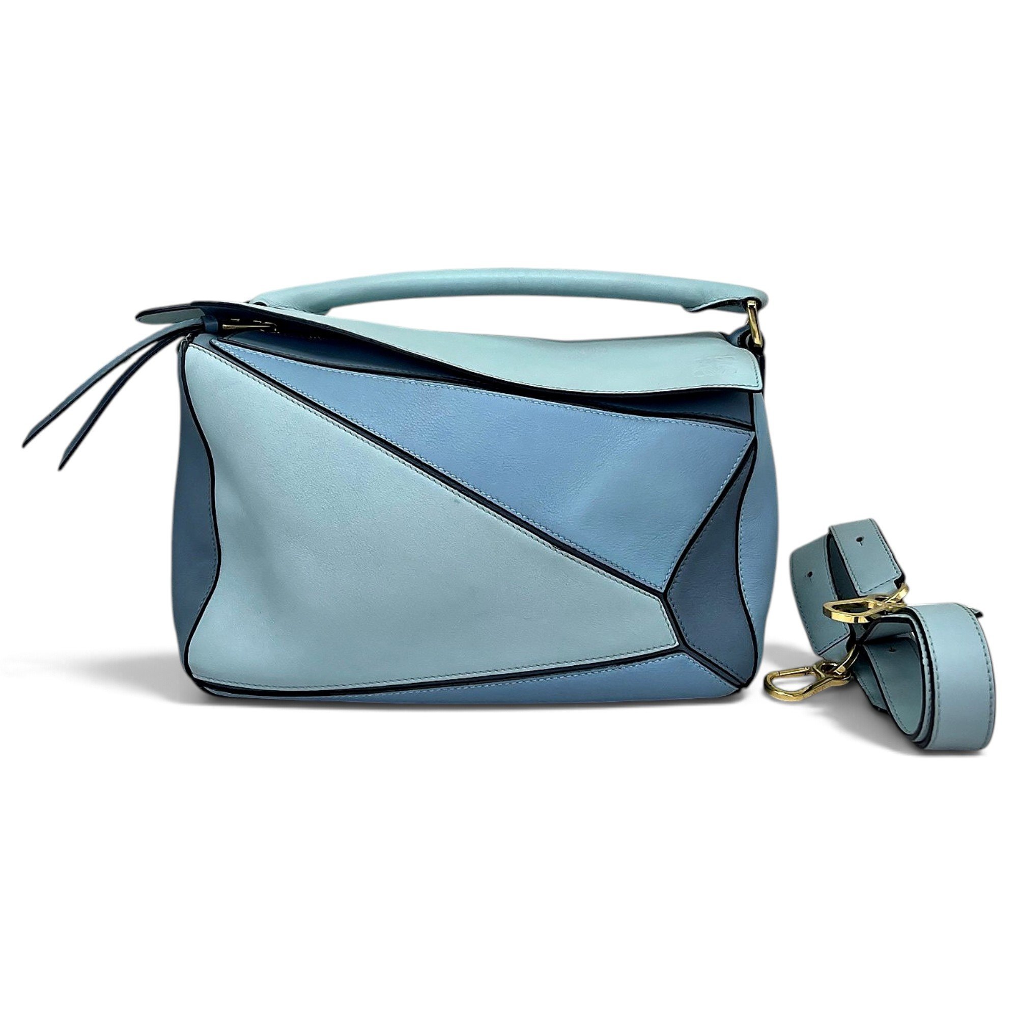 Puzzle leather handbag