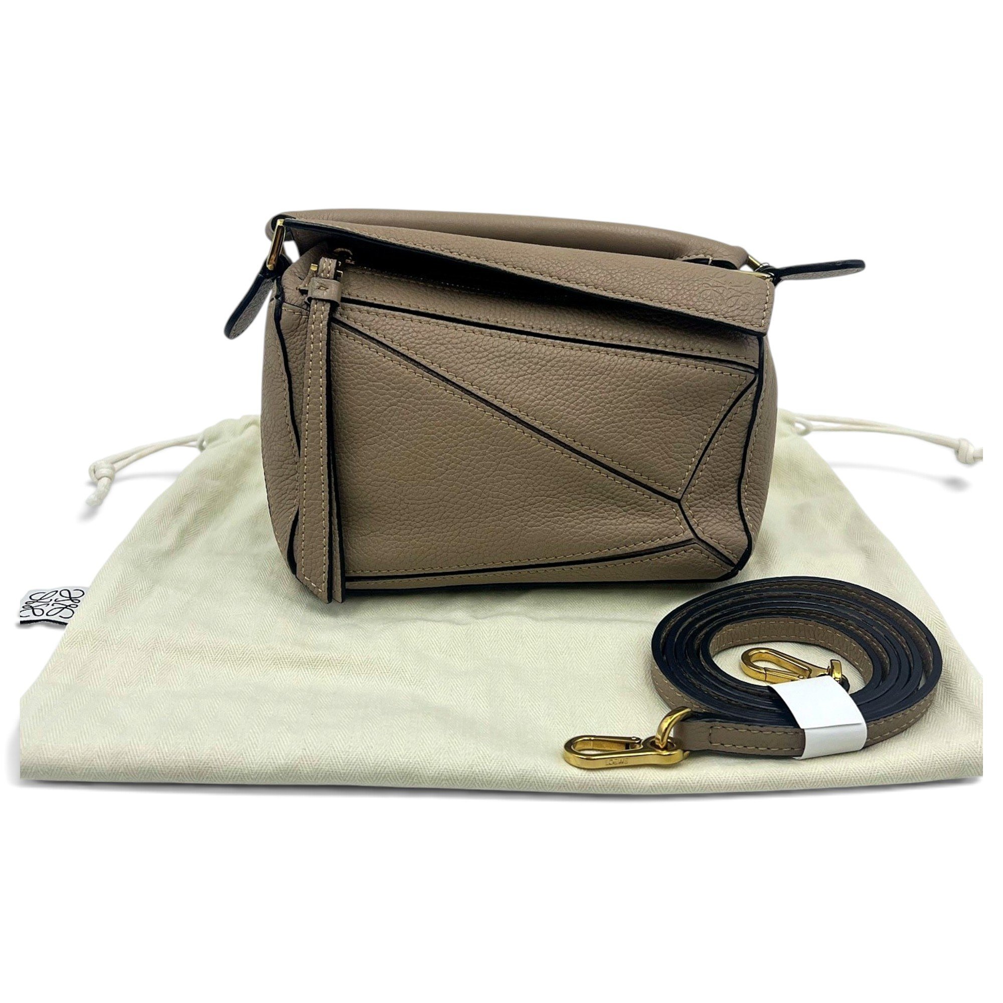 Puzzle leather handbag