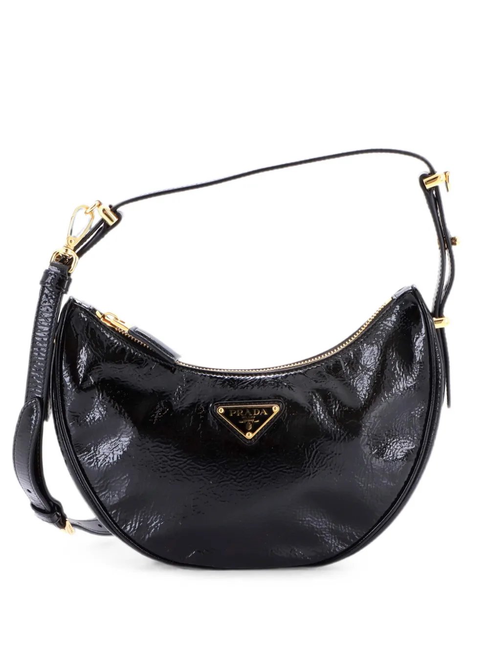 Arque Half Moon Vernice Naplak Small hobo bag
