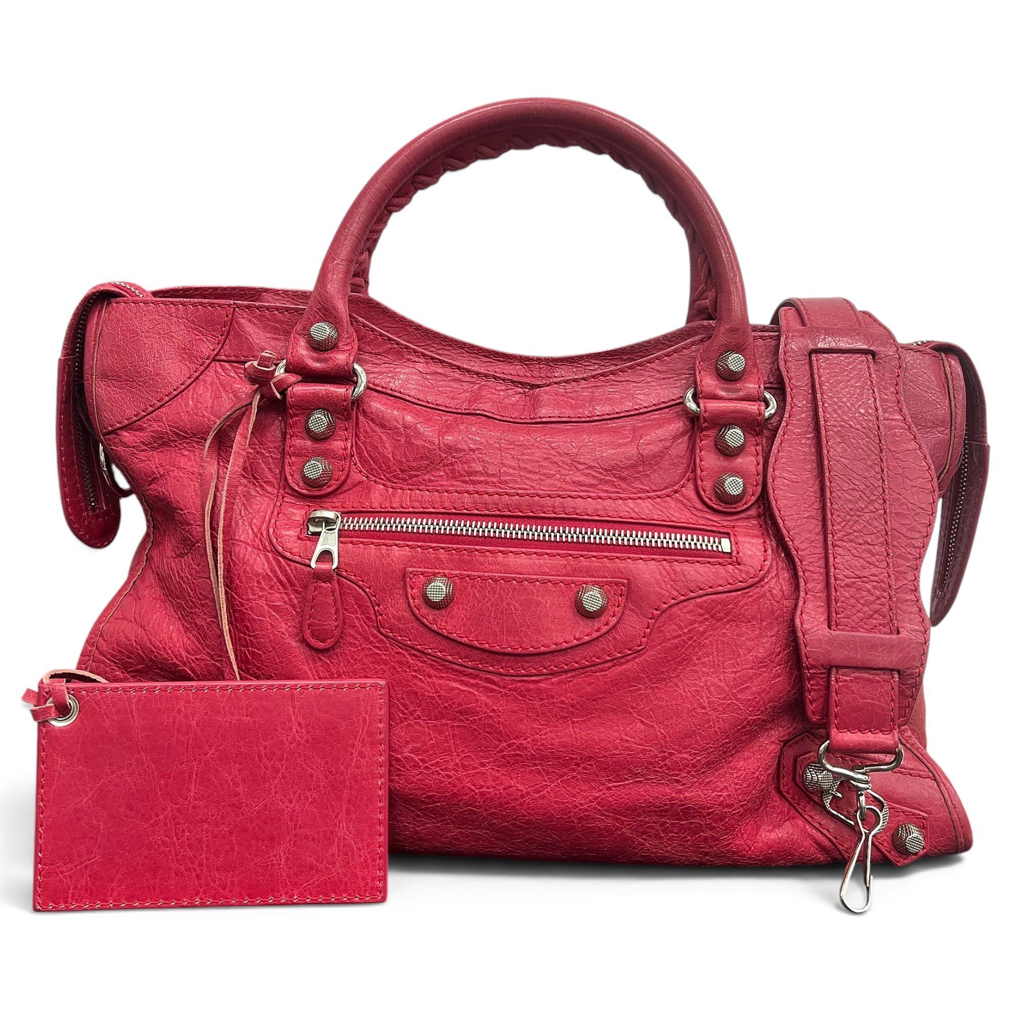 City leather handbag
