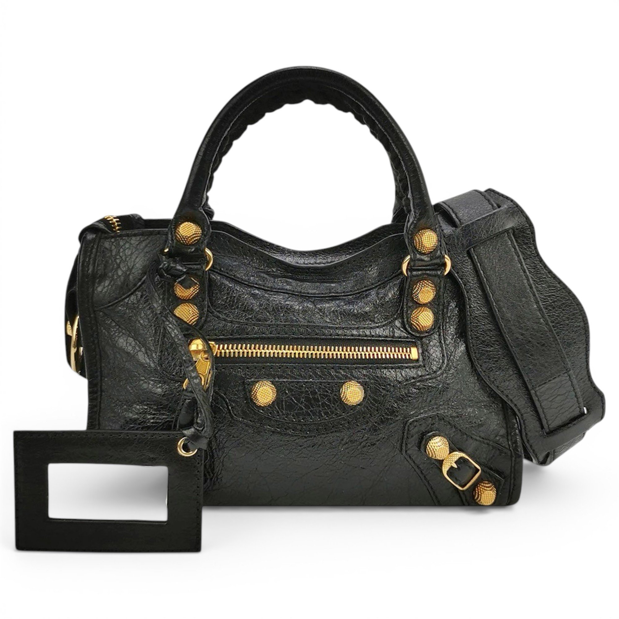 City leather handbag