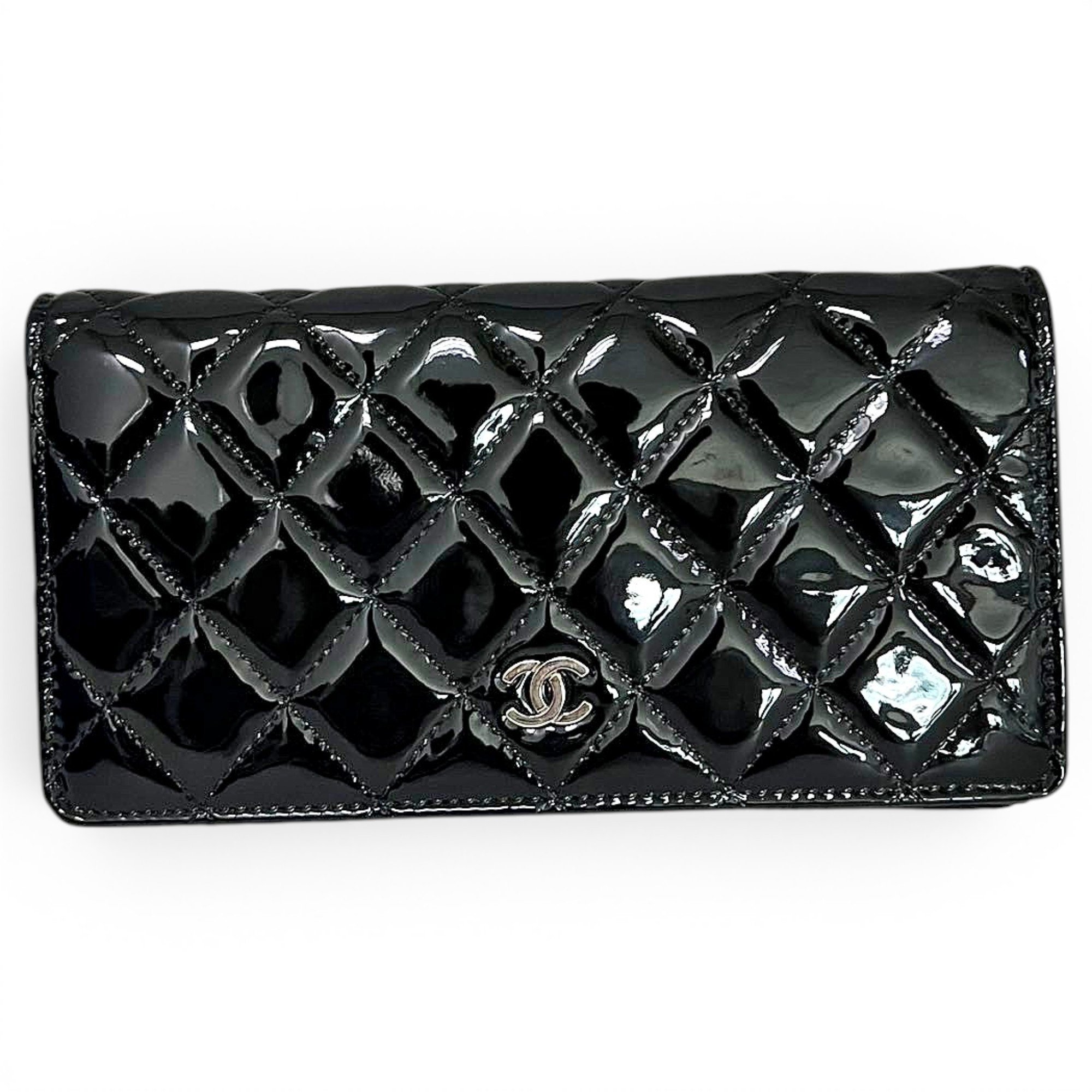 Patent leather clutch bag