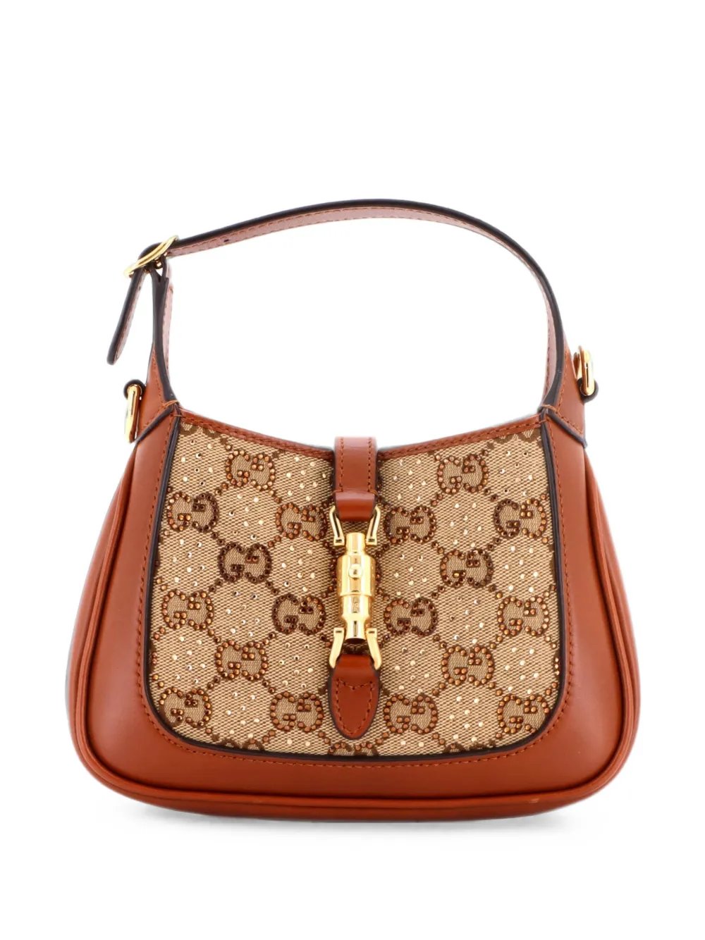 Jackie 1961 Chain Crystal Embellished GG Canvas Mini hobo bag