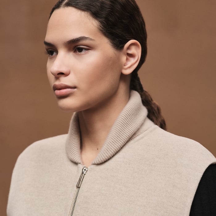 Beige Naturel Long Vest