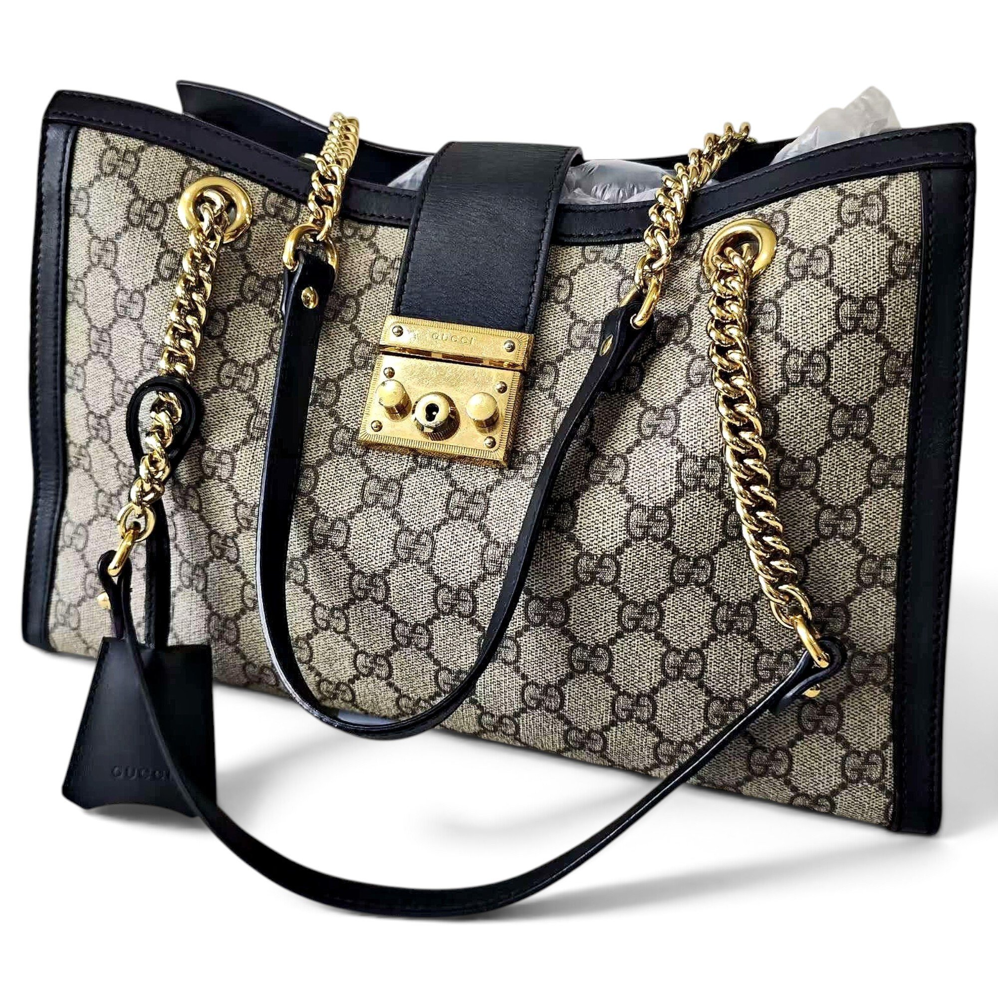 Padlock leather handbag