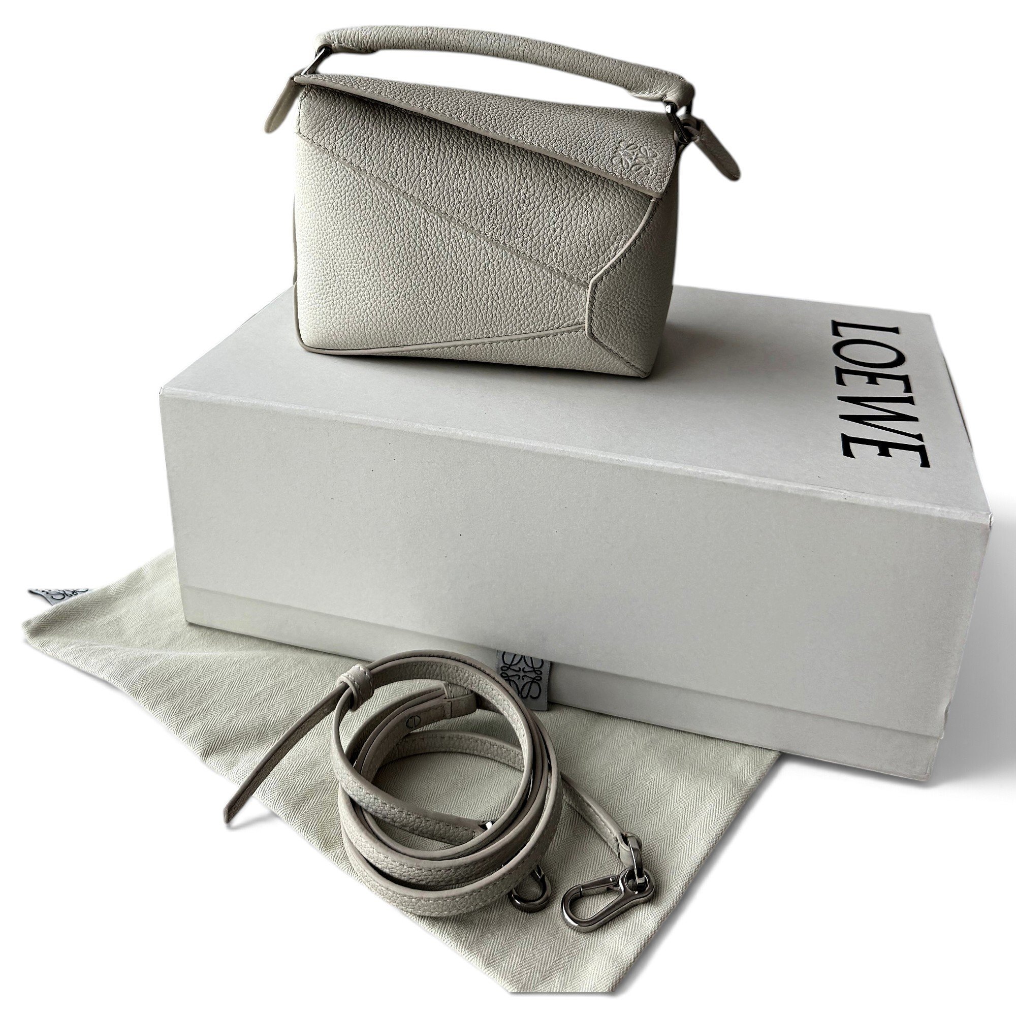 Puzzle leather handbag