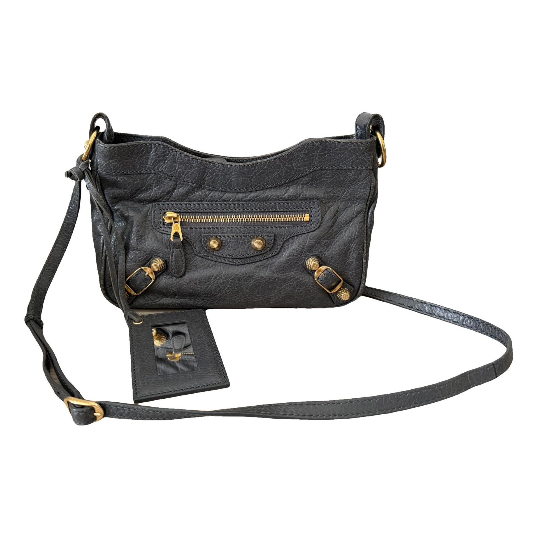 Hip leather crossbody bag
