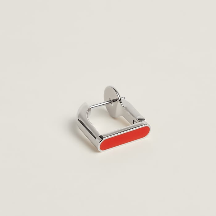 Orange Field Etrier Single Earring