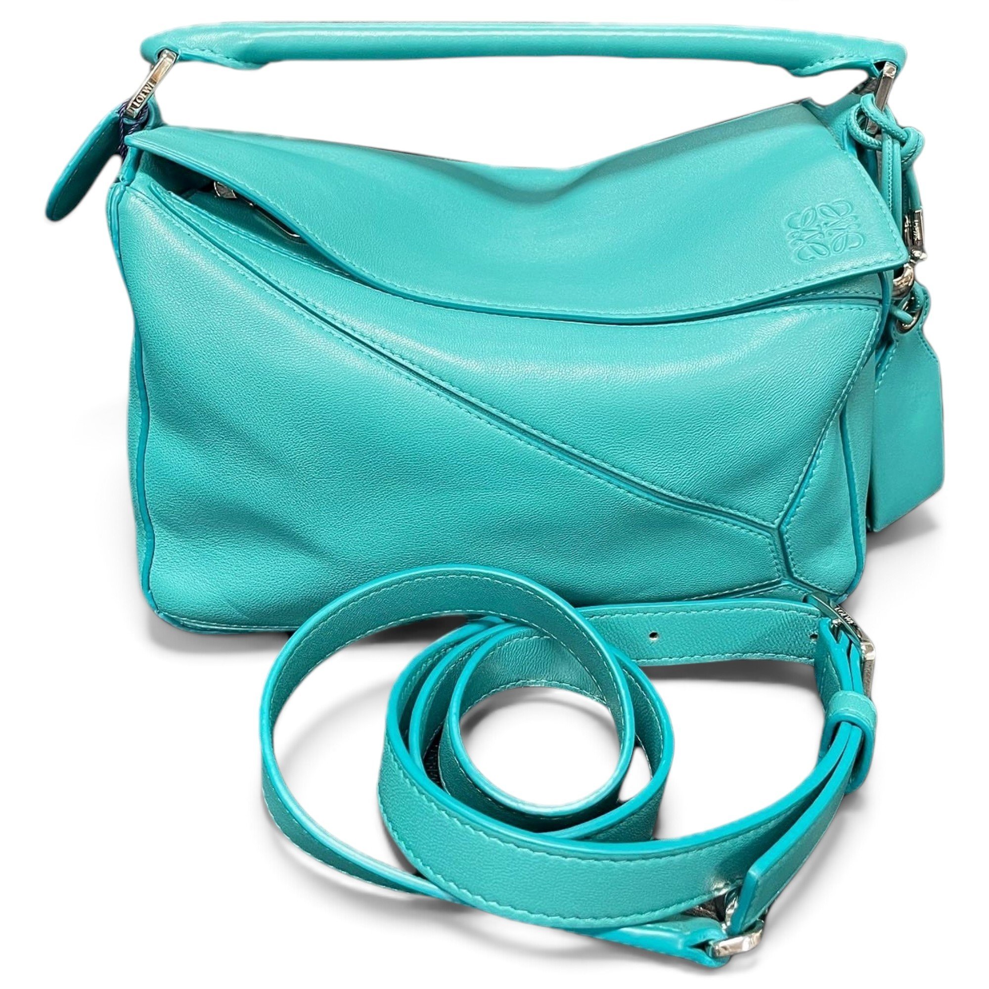 Puzzle leather handbag
