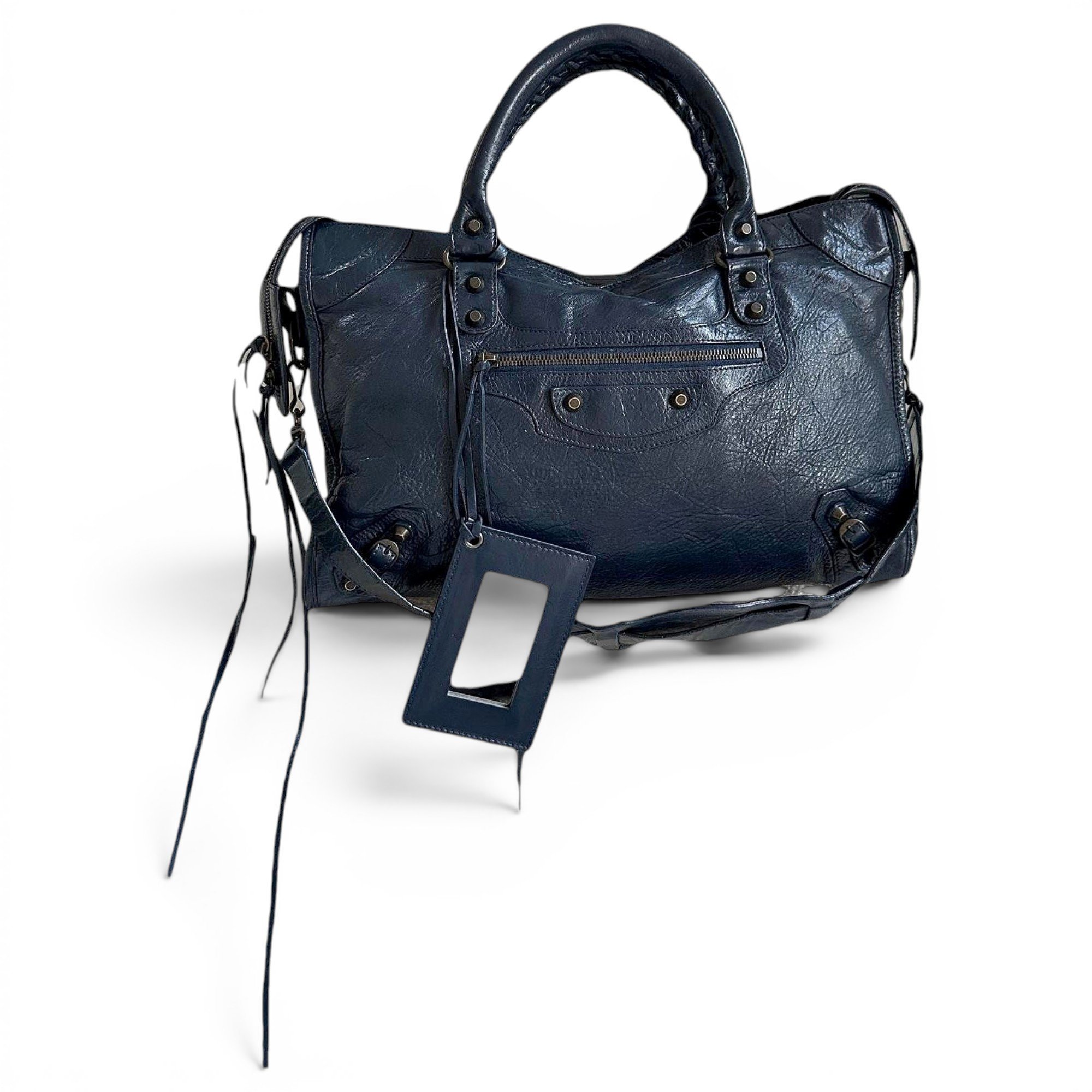 City leather handbag