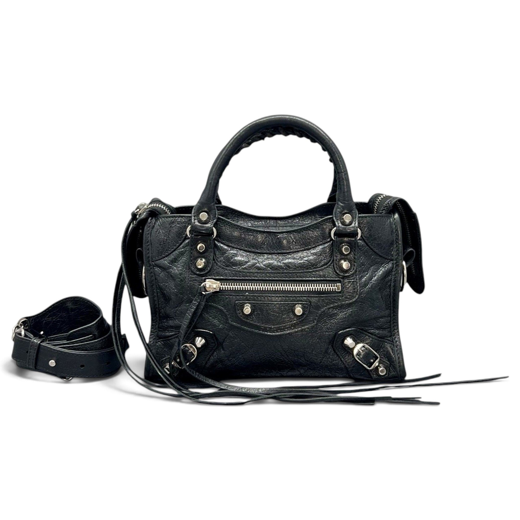 City leather handbag