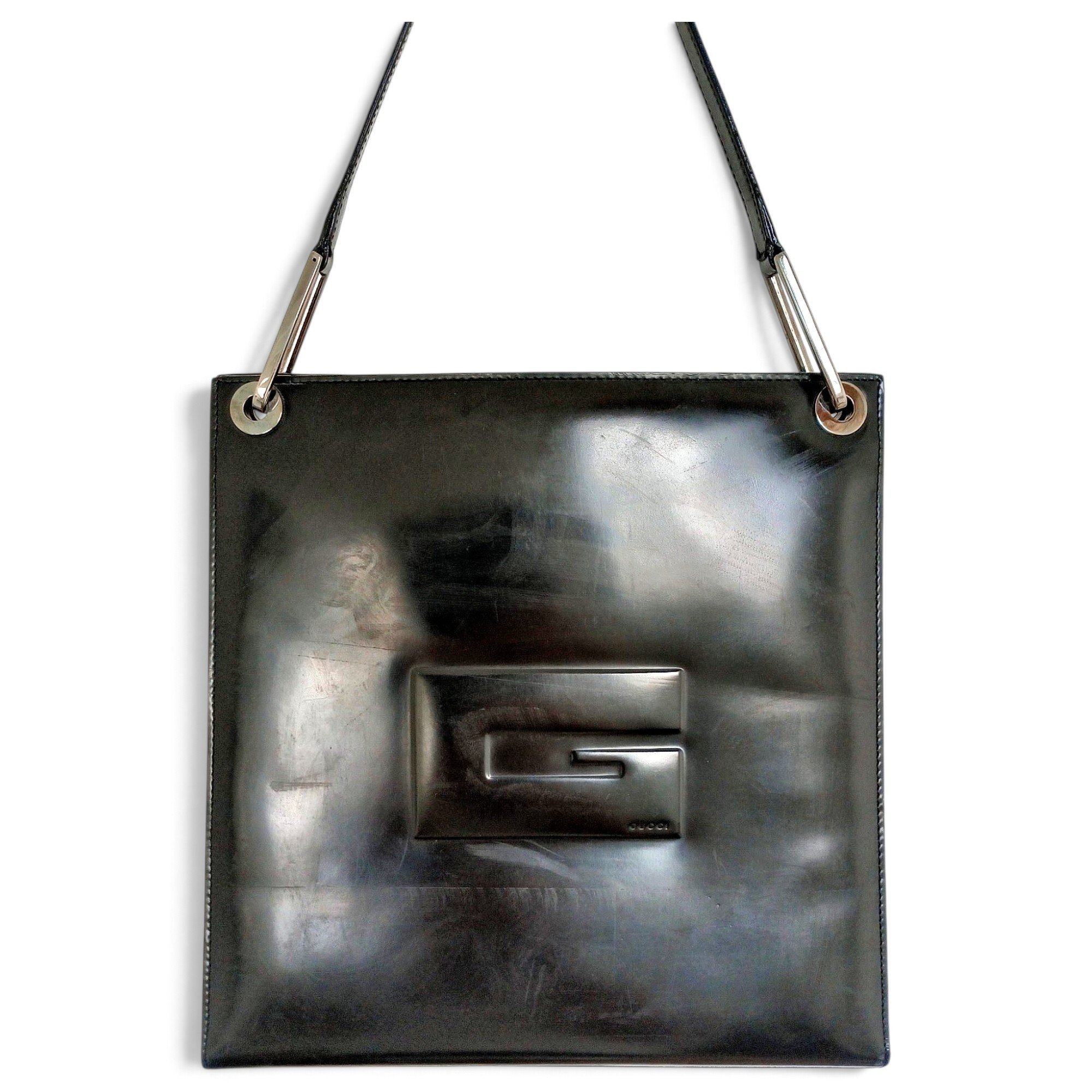 Square G leather handbag