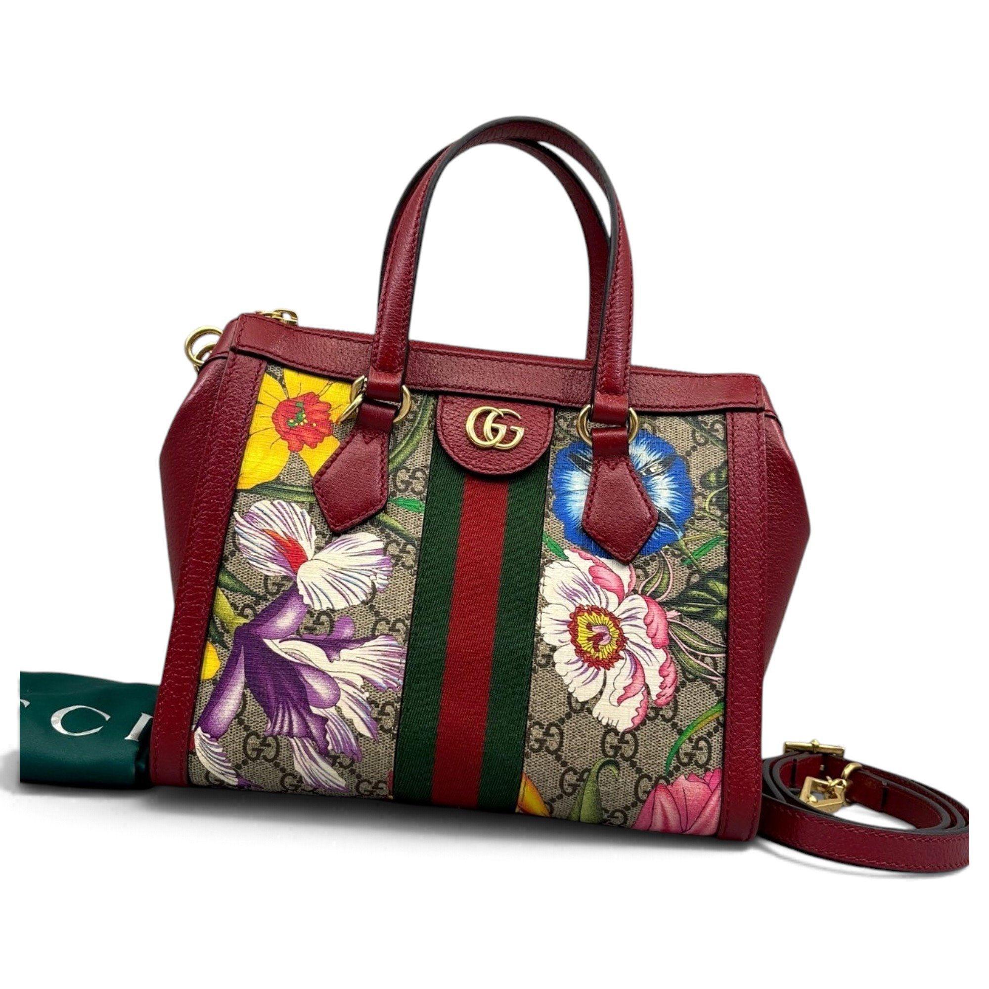 Ophidia Top Handle leather handbag