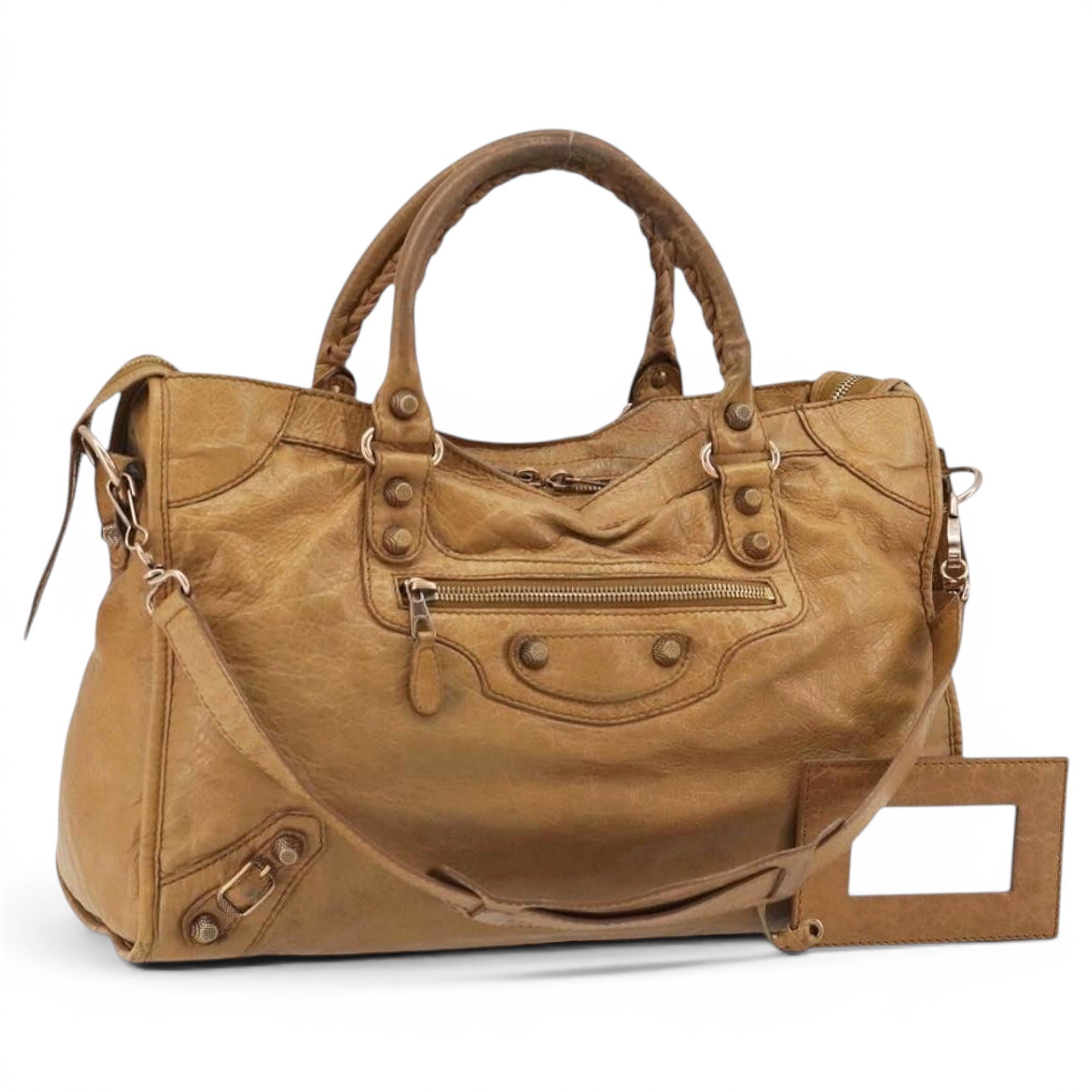 City leather handbag