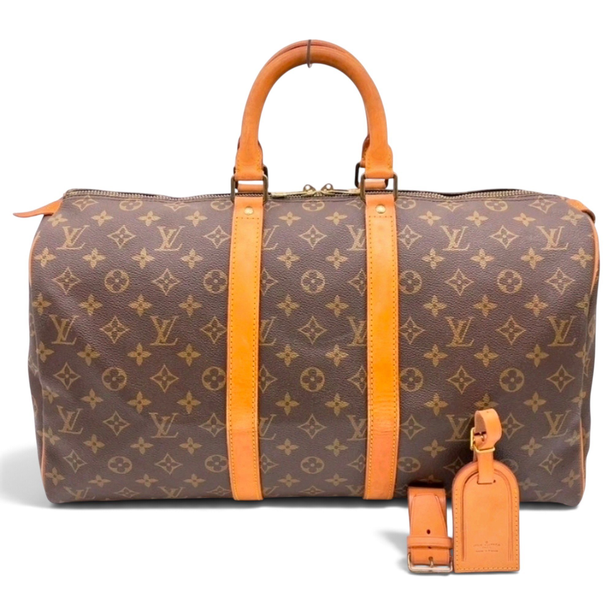 Keepall leather travel bag
