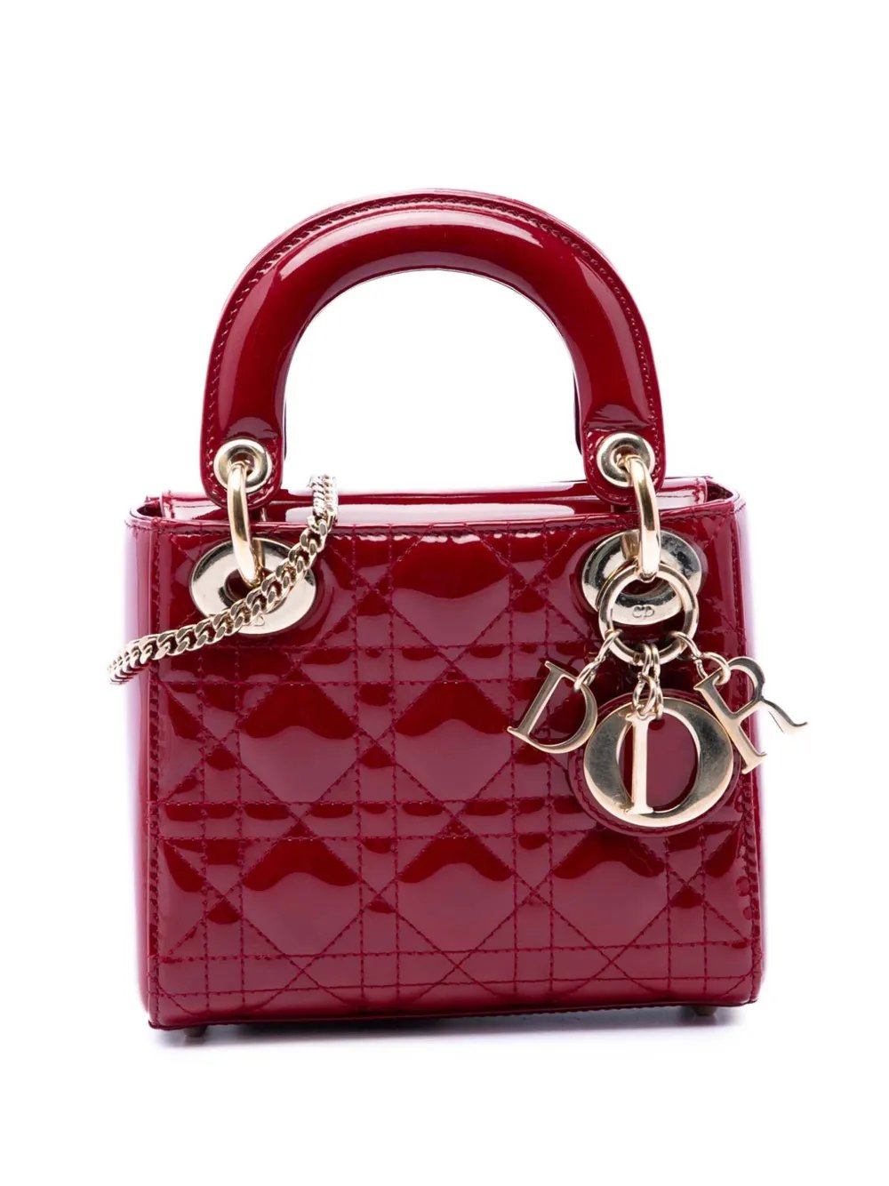 2017 Mini Patent Cannage Lady Dior satchel