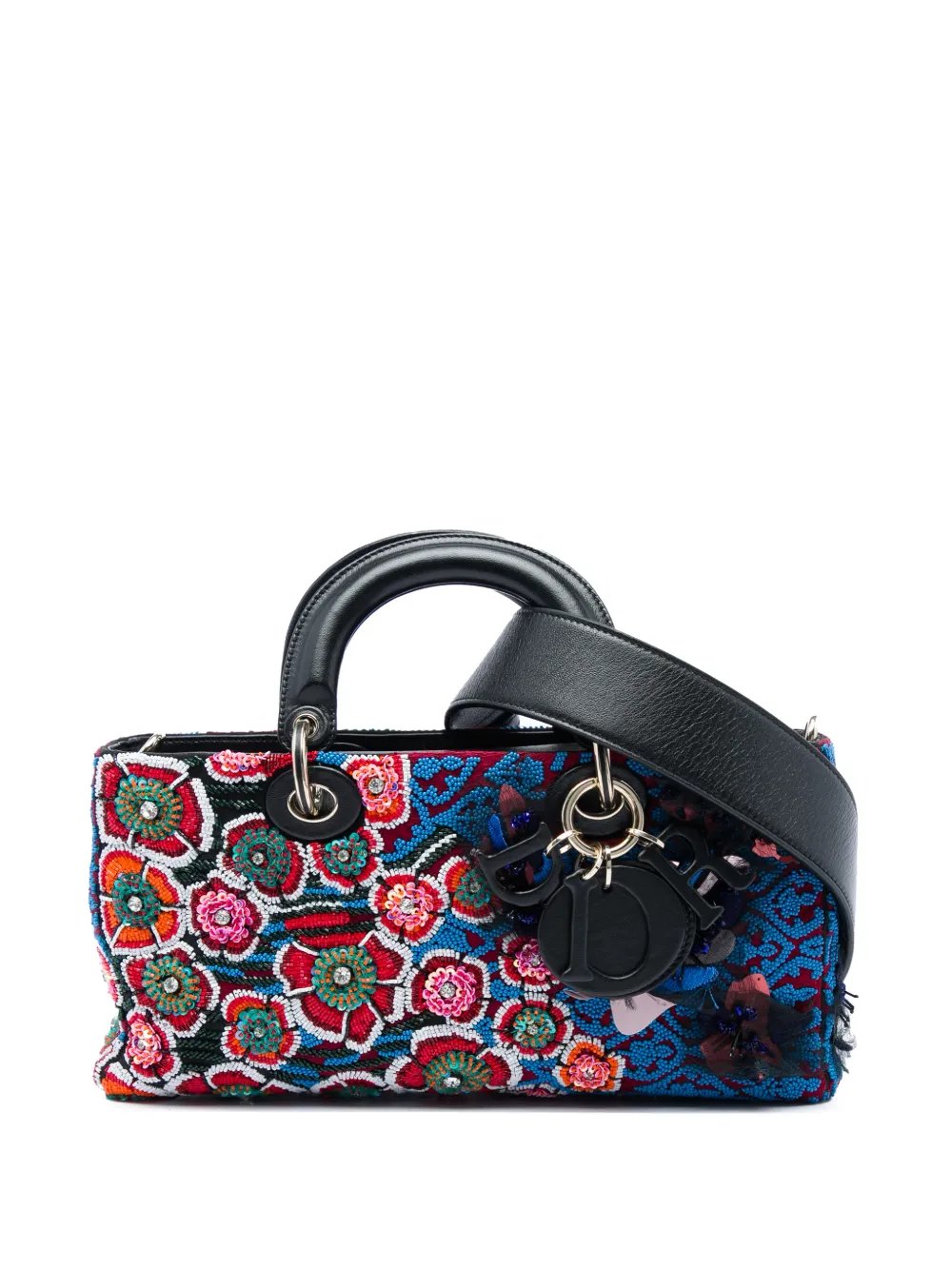 Dior 2016 Medium Beaded Ribbon Embroidered Floral Lady D Joy satchel
