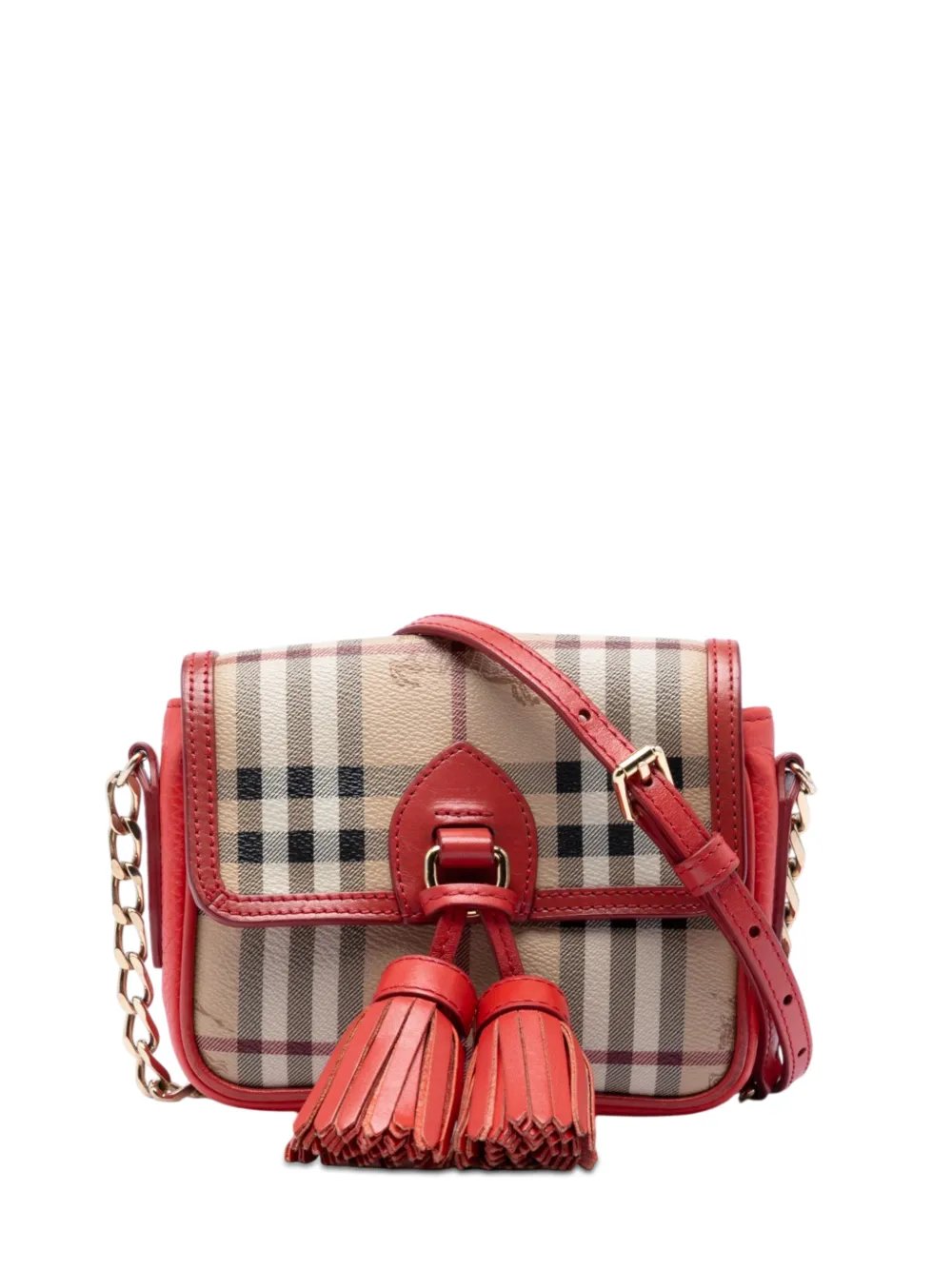 2000-2017 Mini Haymarket Check Coated Canvas Tassel crossbody bag