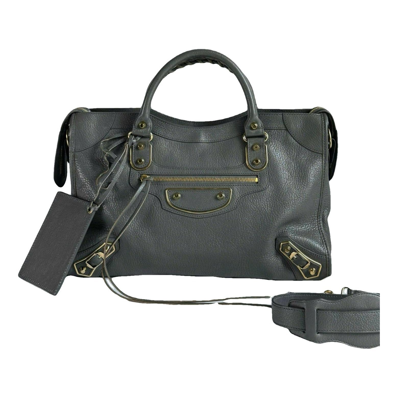 City leather handbag